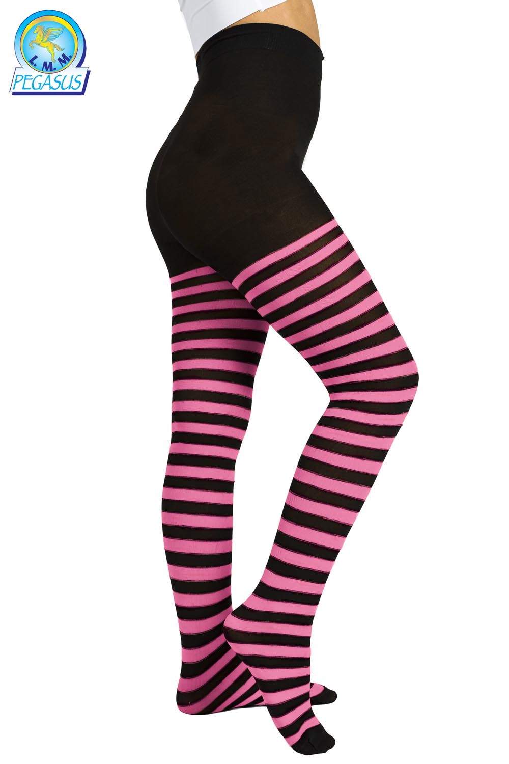 CALZE COLLANT RIGA NERO ROSA BAMBINA